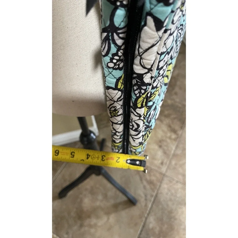 Vera Bradley Laptop Tote Bag Aqua Floral Quilted Travel Work Purse‎